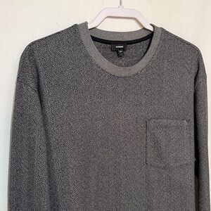 Express Charcoal Herringbone Long Sleeve Pullover, Size L, NWT, MAKE AN OFFER!!!